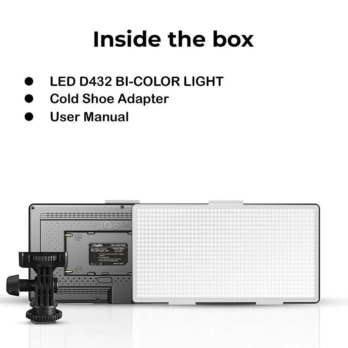 Digitek LED D432 Portable Bi Color LED Video Light — product details and alternate view