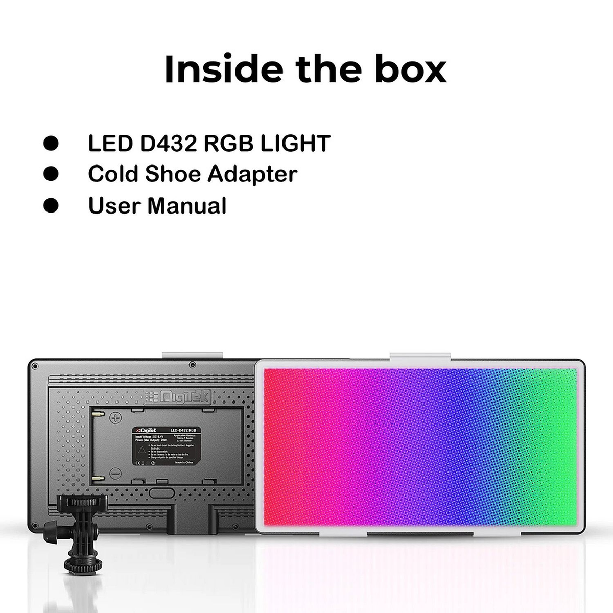Digitek LED-D432 RGB video light feature view
