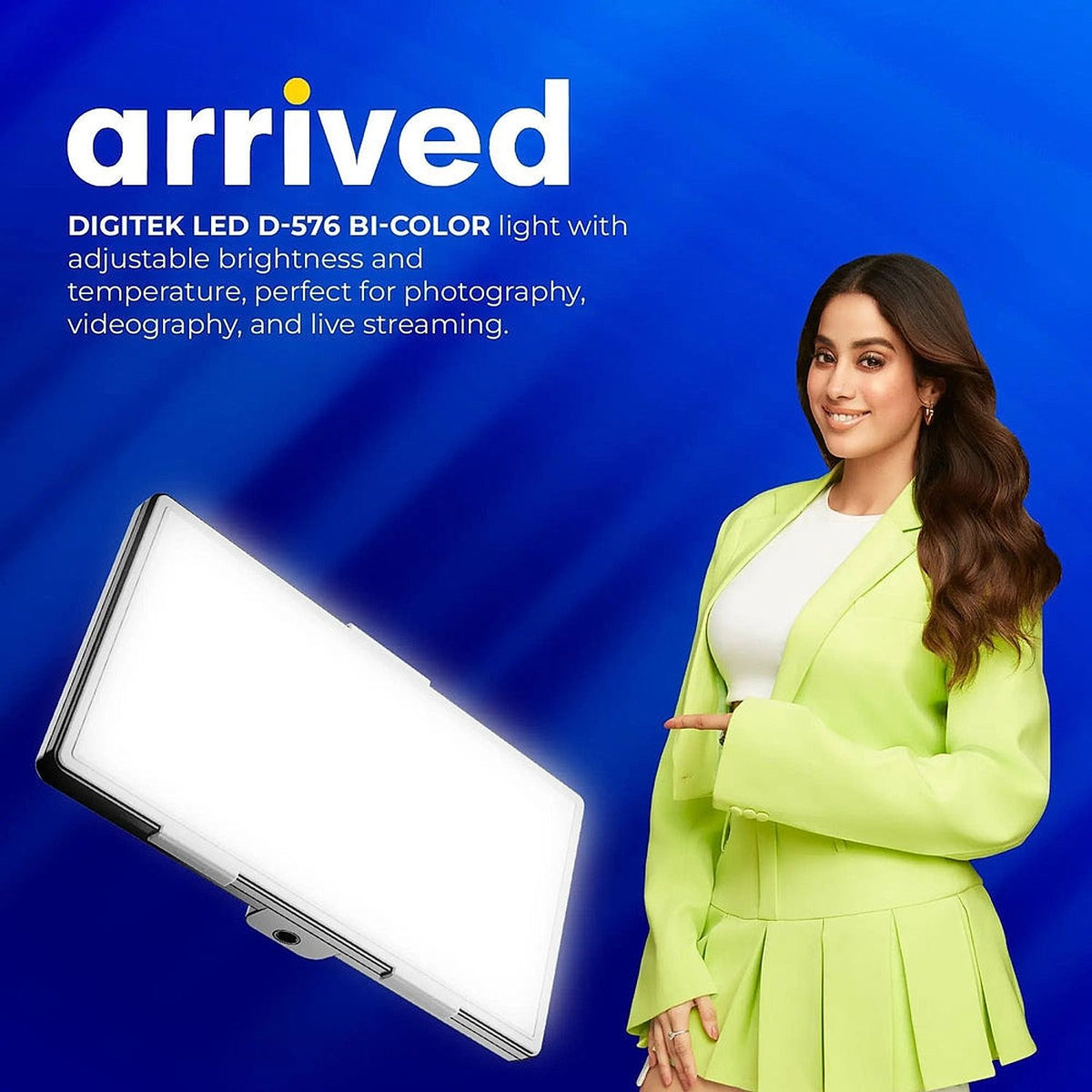 Digitek LED-D576 bi-color video light alternate view