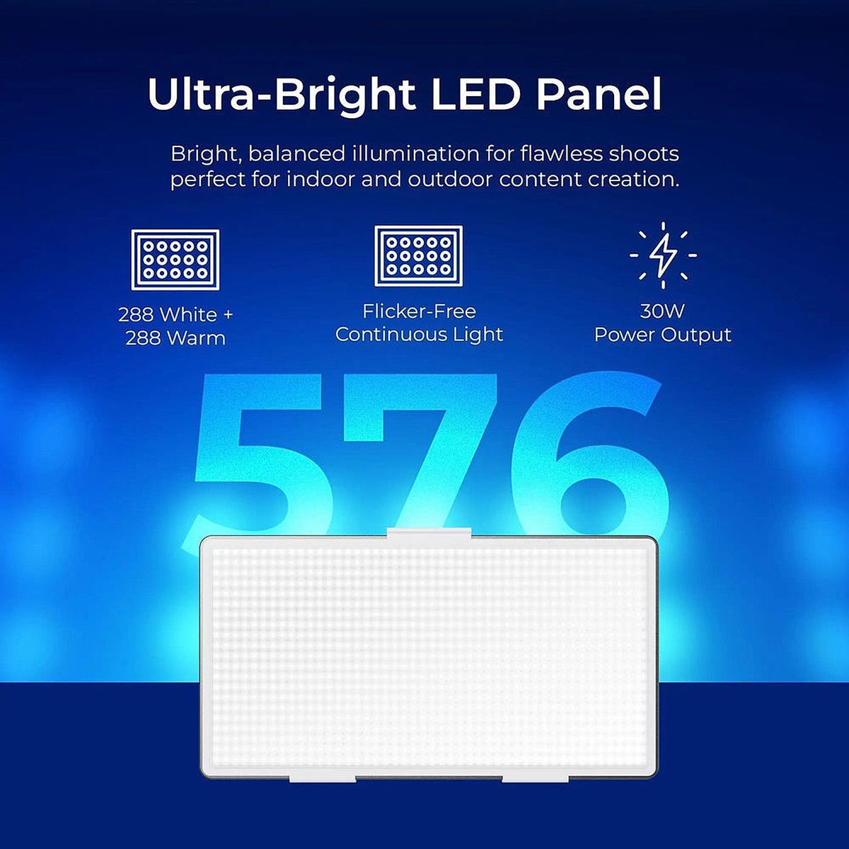 Digitek LED-D576 bi-color video light feature view