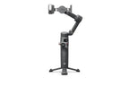 DJI Osmo Mobile 7P three-axis phone gimbal front view with integrated tripod on white background