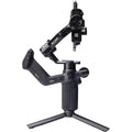 FeiyuTech SCORP Mini 3 Pro gimbal only on fold-out tripod, three-quarter front view