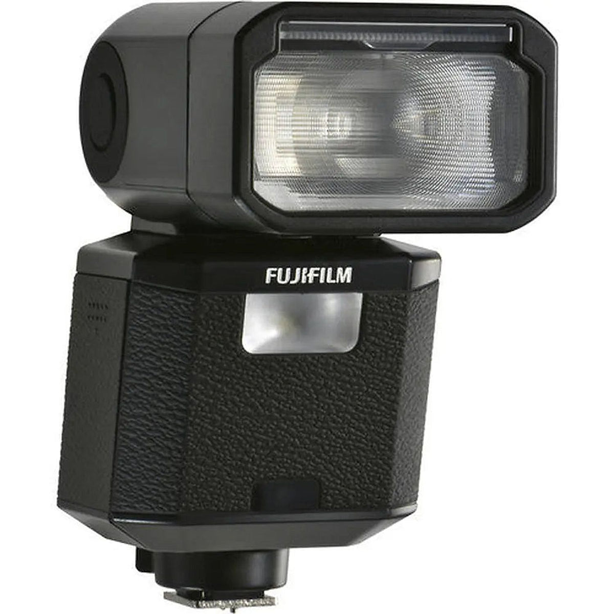 Fujifilm EF-X500 shoe-mount flash, angled front view of flash head and AF-assist panel