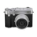 Fujifilm GFX100RF Digital Camera - Silver, front view