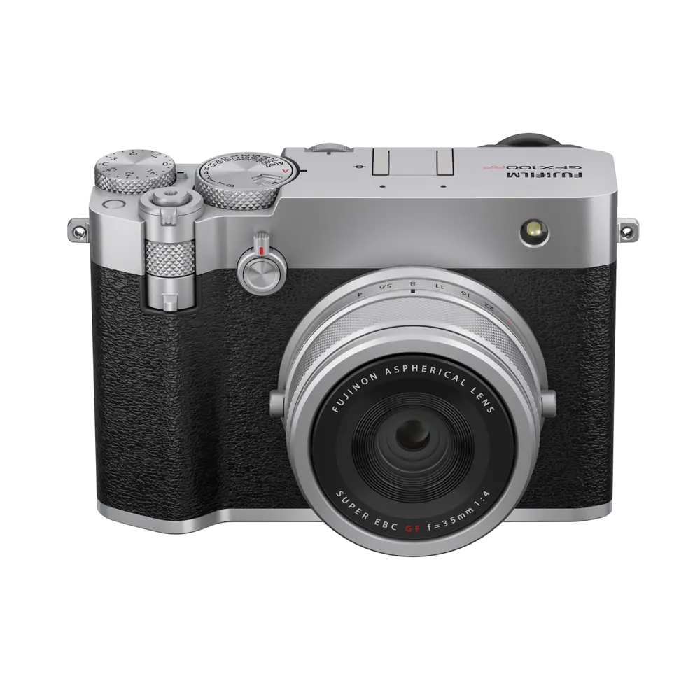 Fujifilm GFX100RF Digital Camera - Silver, front view