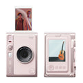 Fujifilm Instax Mini Evo Gentle Rose pink hybrid camera front and rear views