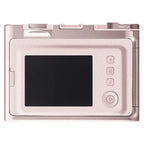 Fujifilm Instax Mini Evo Gentle Rose rear display and camera controls close-up