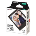 Fujifilm instax SQUARE Black 10-sheet film retail carton three-quarter angled view