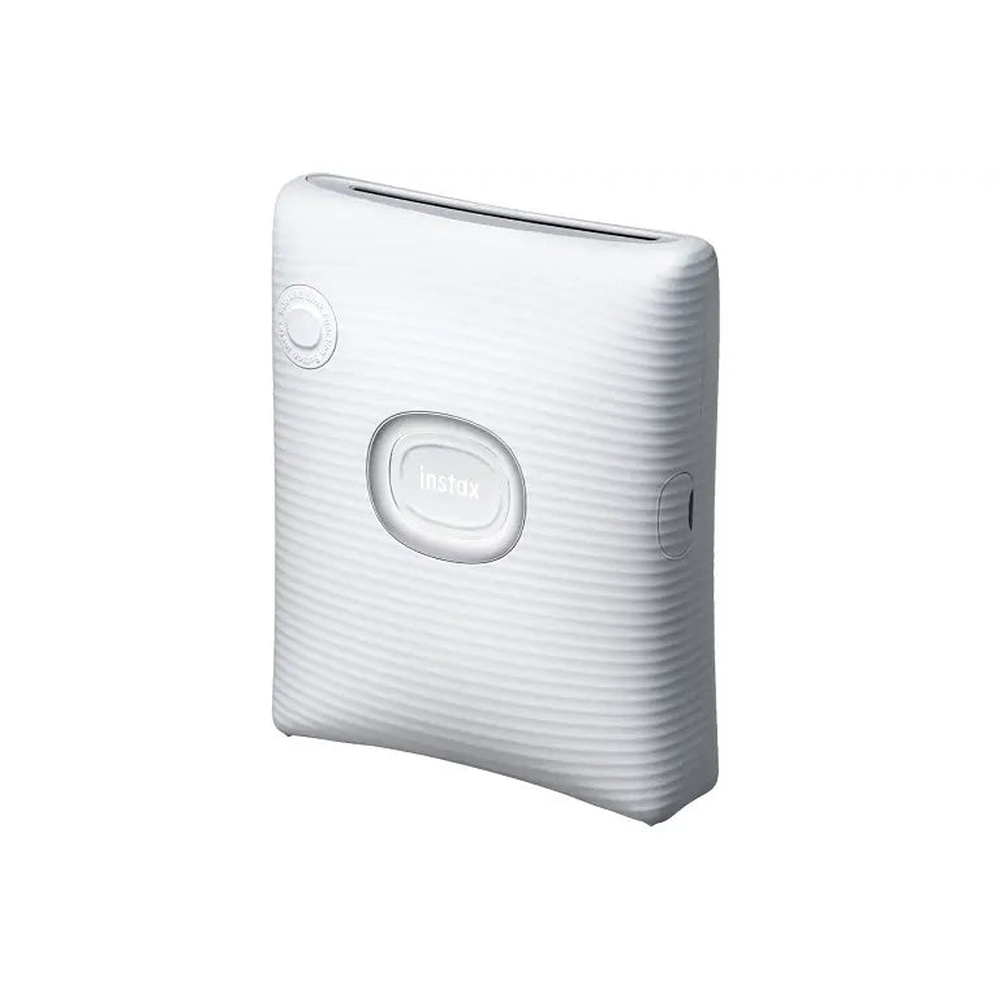 Fujifilm instax SQUARE Link Ash White printer three-quarter angled product view