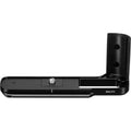 Genuine Fujifilm MHG-XT3 metal hand grip black underside showing model label and tripod mounting screw