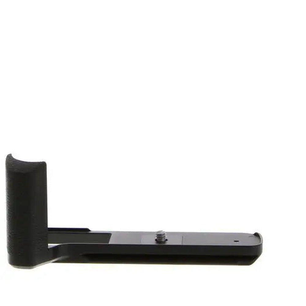 Fujifilm MHG-XT3 metal hand grip upright side view with padded handle and camera mounting screw