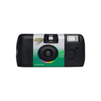 Fujifilm QuickSnap Flash 400 single-use camera front view with lens and flash switch