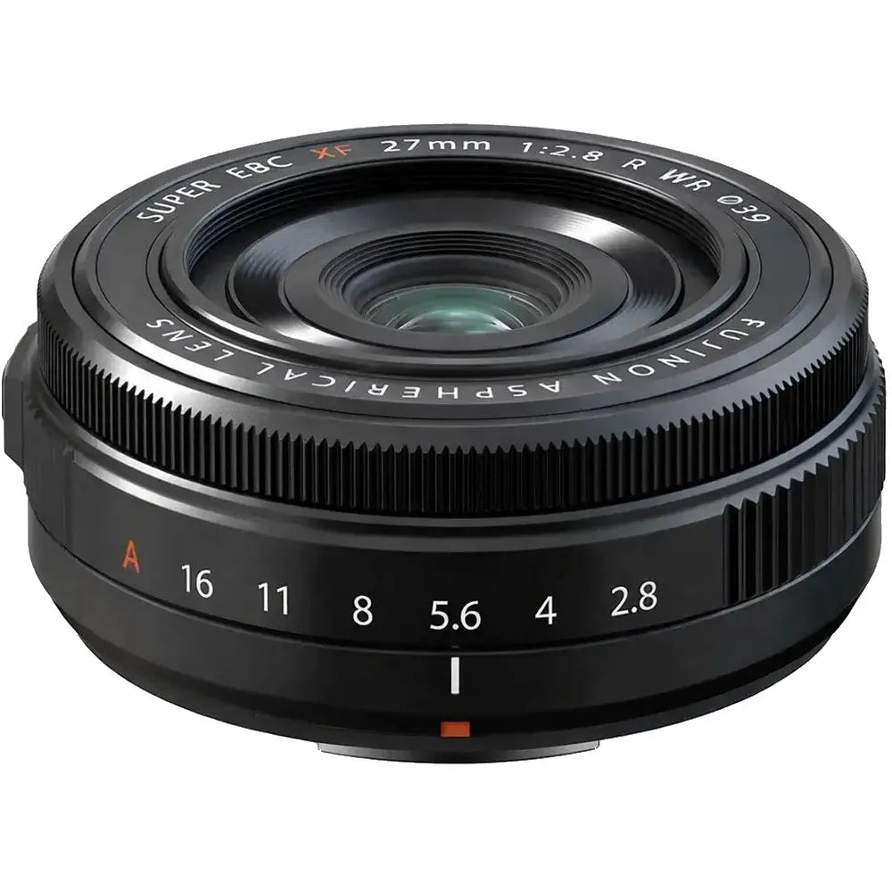 Fujifilm Fujinon XF 27mm F2.8 R WR Prime Lens on white background