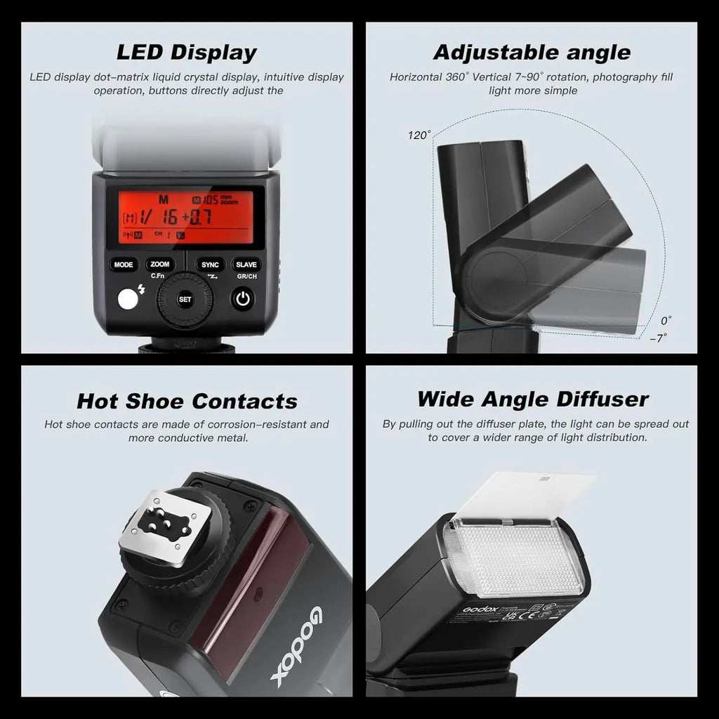 Godox TT350 Mini Thinklite TTL Flash (Black) Godox