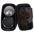 Godox AK-R1 magnetic flash modifiers packed inside the open carrying case