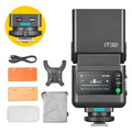 Godox iT32 flash and turquoise X5O trigger with diffuser, gels, charging cable and pouch