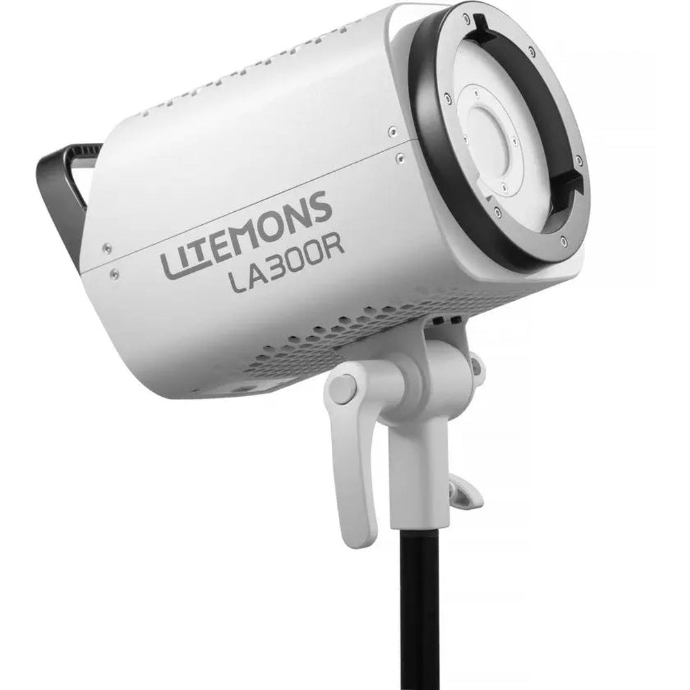 Godox Litemons LA300R light body front angled view showing Bowens mount