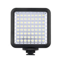 Godox LED64 fixed-daylight on-camera light showing all 64 LEDs and shoe mount