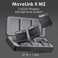 Godox MoveLink II M2 two transmitters and one receiver shown above included three-slot charging case