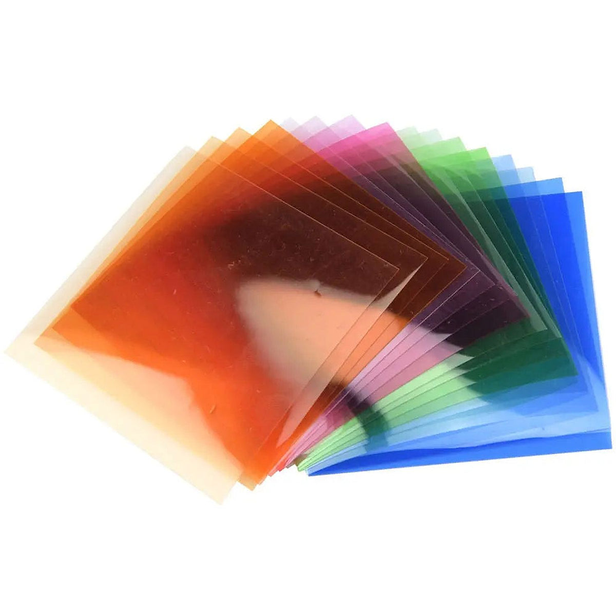 Godox SA-11T colour-temperature correction gel filters arranged in a fan to show the different colours