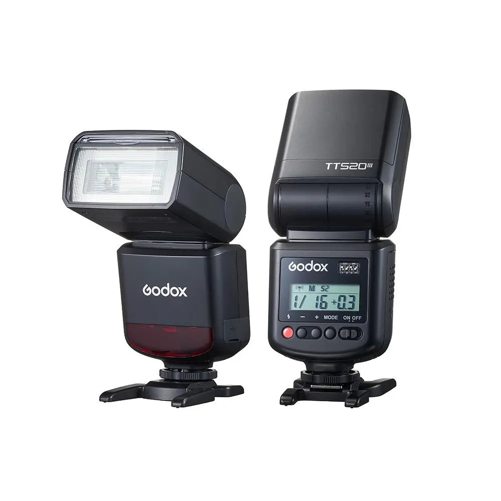 Godox TT520 III speedlite front and rear product views