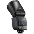 Godox V1 Mid N Nikon flash rear colour touchscreen and adjustable round head