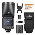 Godox V1 Mid S Sony speedlite with manufacturer kit accessories