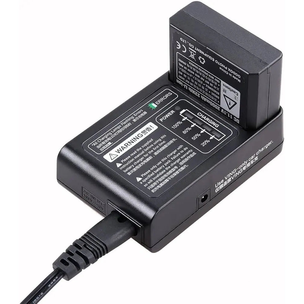 Godox VC-18 charger with VB18 battery as demonstration only; battery not included