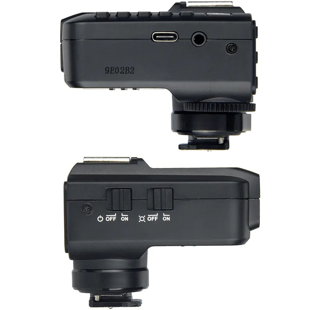Godox X2T-N Nikon transmitter left and right side with USB-C, sync port and on/off switches
