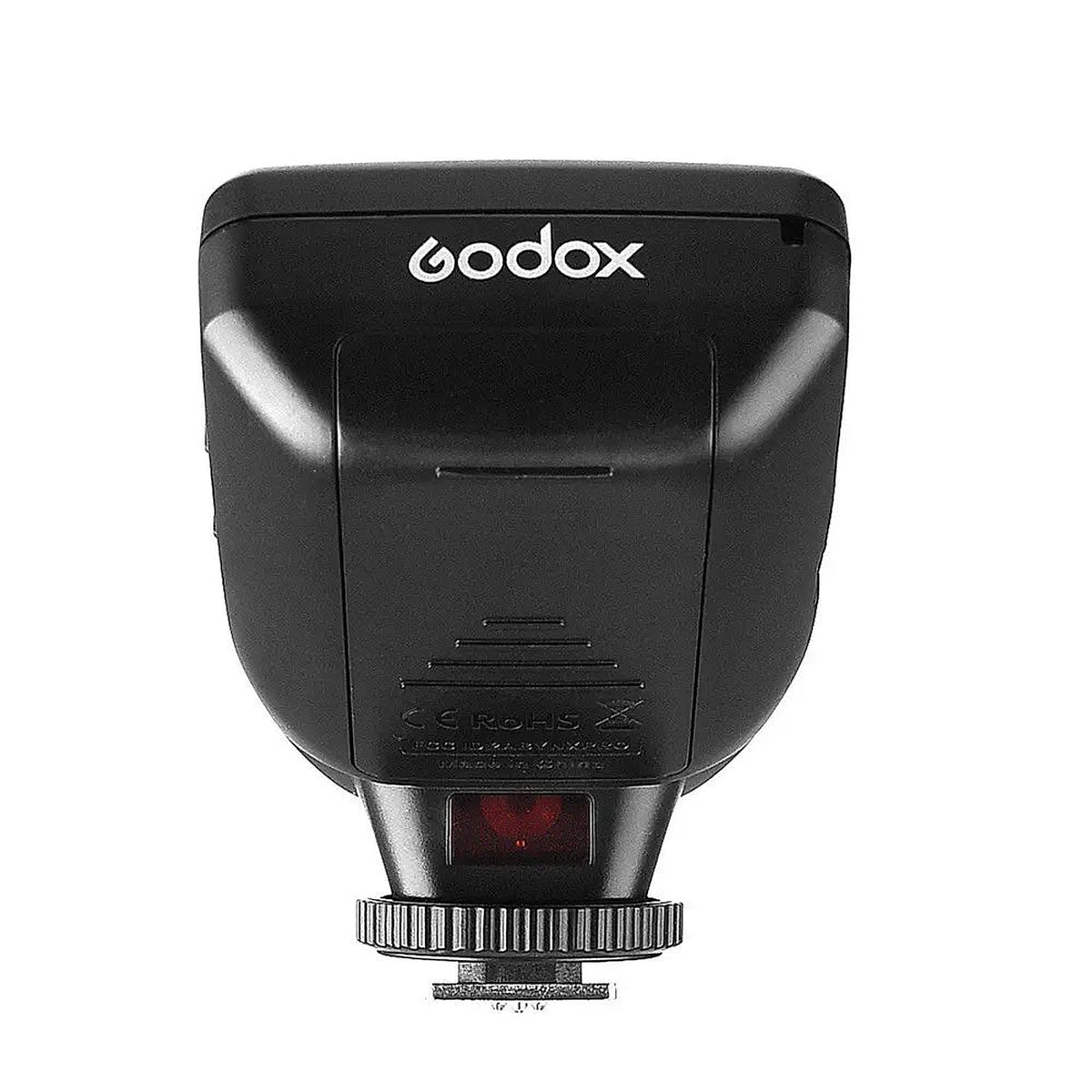 Godox XPro N wireless flash trigger for Nikon, front housing and hot-shoe mount