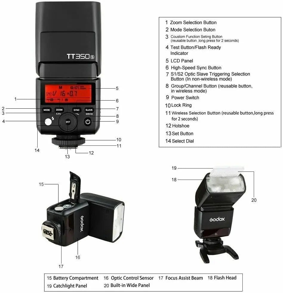 The Godox Mini Thinklite TT 350 TTL flash Godox