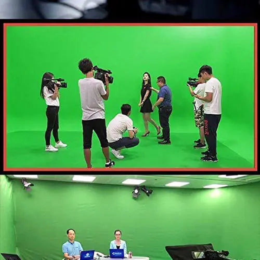 HIFFIN 8x12 ft green screen photography backdrop fabric and setup detail