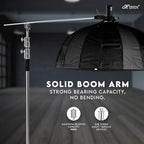 HIFFIN 9.5 ft Heavy Duty C-Stand with Boom Arm — product details and alternate view