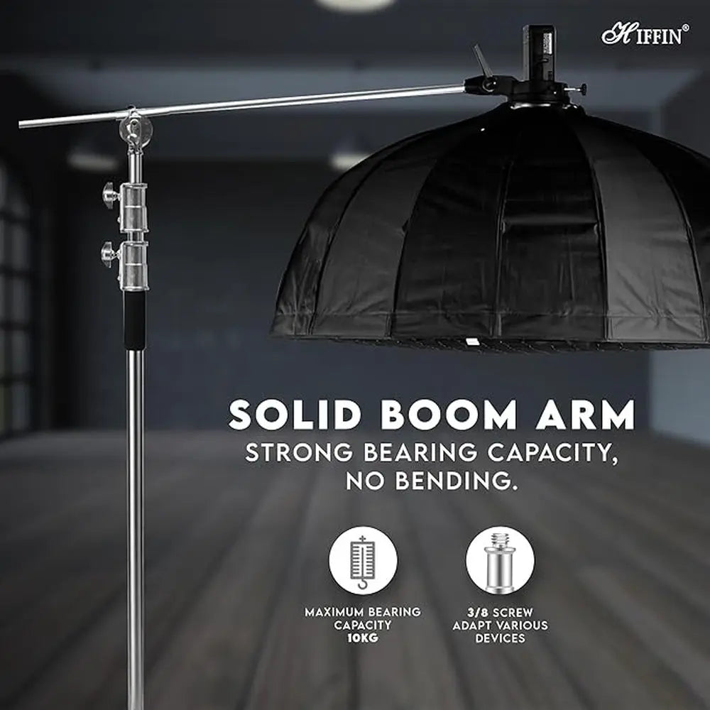HIFFIN 9.5 ft Heavy Duty C-Stand with Boom Arm — product details and alternate view
