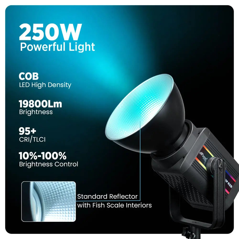 HIFFIN COB-250P 250W RGB Studio LED Video Light — product details and alternate view