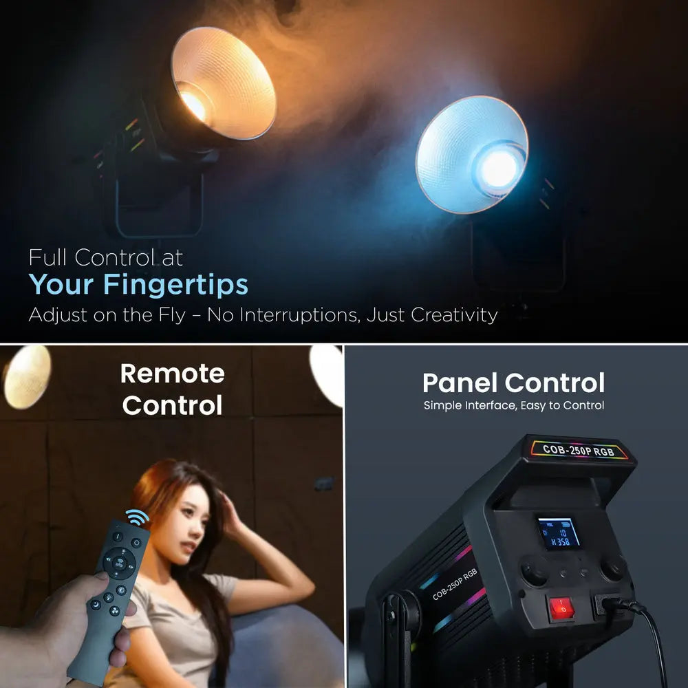 HIFFIN COB-250P 250W RGB Studio LED Video Light — product details and alternate view