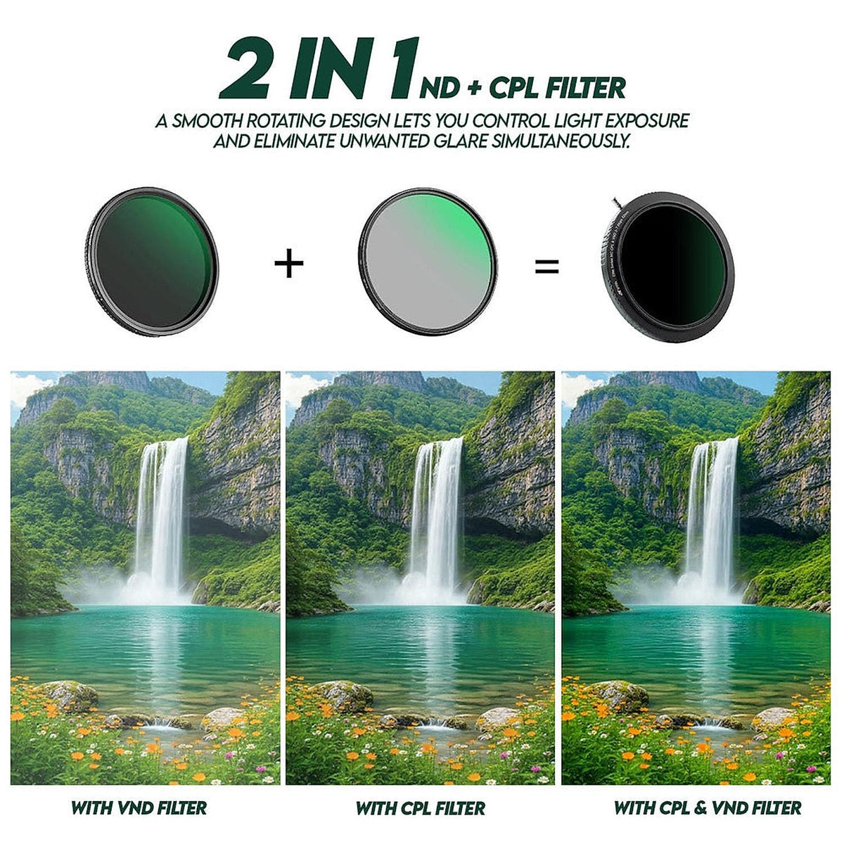 HIFFIN Elite 77mm Variable ND and CPL 2-in-1 Filter — product details 1