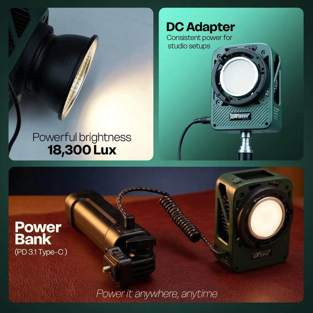 HIFFIN HF-150 RGB 150W Studio LED Video Light — product details and alternate view