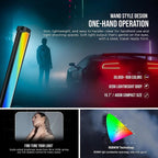Hiffin HF-550 RGB light stick with app control, 2500K to 9900K CCT and RGB modes