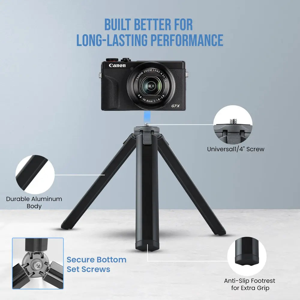 HIFFIN Mini Desktop Tabletop Camera Tripod — product details and alternate view