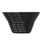 HIFFIN PRO 40.5–82mm 11-piece metal step-up lens filter adapter ring kit, stacked front view