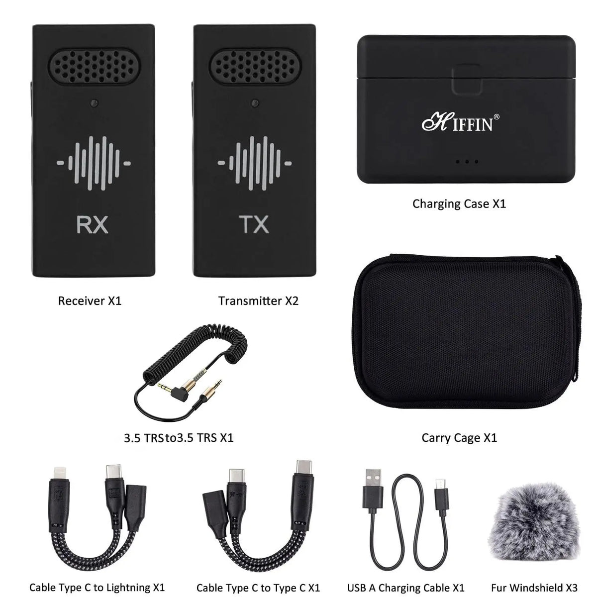 Hiffin HWM-50 Wireless Microphone System for Camera & Phone HIFFIN