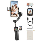 Hohem iSteady V3 Ultra Shadow Black unfolded gimbal AI tracker touchscreen remote and accessories