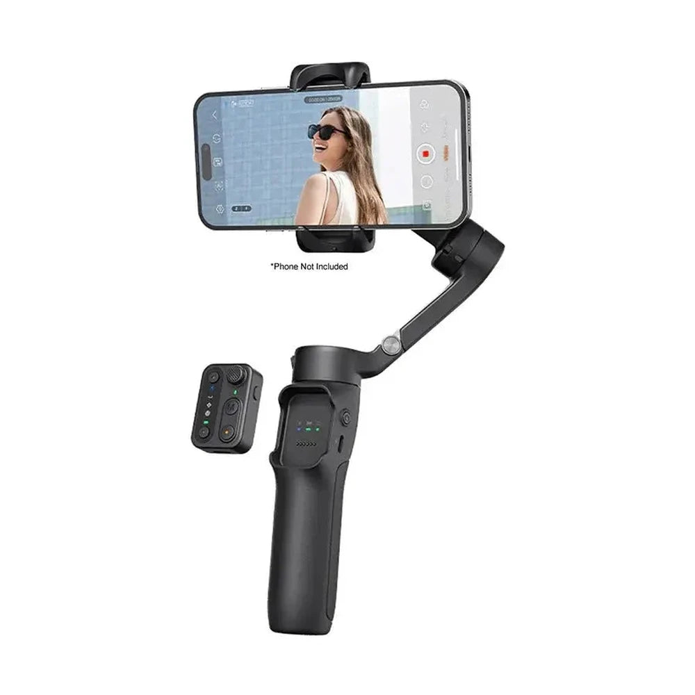 Hohem iSteady X3 SE black stabilizer with smartphone landscape and detached remote