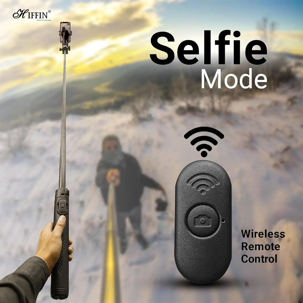 HIFFIN HST-61 63 Selfie Stick Tripod with Wireless Remote HIFFIN