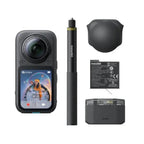 Insta360 X6 Essentials Bundle Black - camera, selfie stick, batteries and charging case
