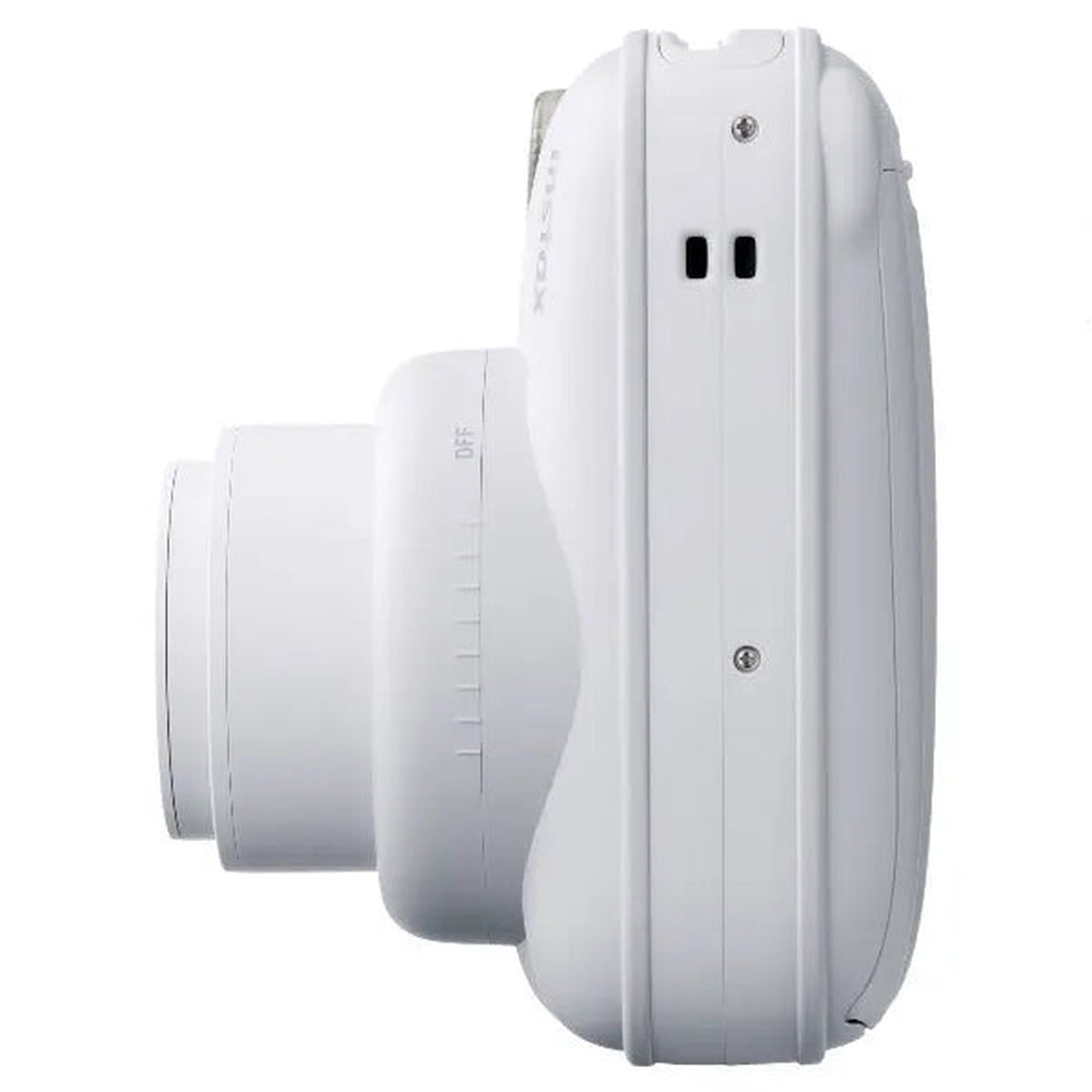 Fujifilm Instax Mini 13 Clay White instant camera side profile
