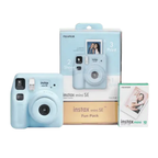 Fujifilm Instax Mini SE Blue Fun Pack instant camera with retail box and 10-shot film pack