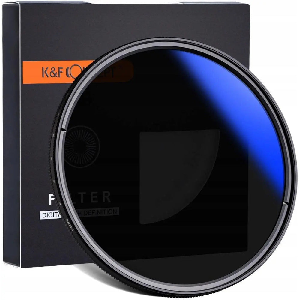 K&F Concept KF01.1406 82mm ND2-ND400 blue multi-coated variable ND lens filter with retail box