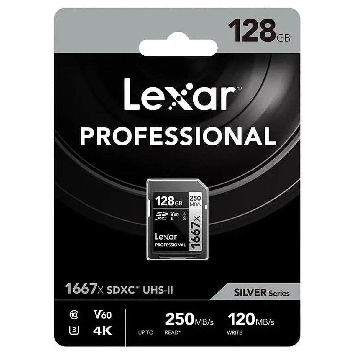 Lexar Professional 1667x 128GB UHS-II V60 SDXC card - retail packaging